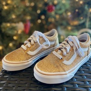 Vans kids sparkle glitter / gold size 13 NWOT sneakers